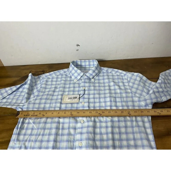 PETER MILLAR MENS GOLF L/S FINLEY SUMMER SOFT COTTON SPORT DRESS SHIRT SIZE MED - Picture 9 of 11